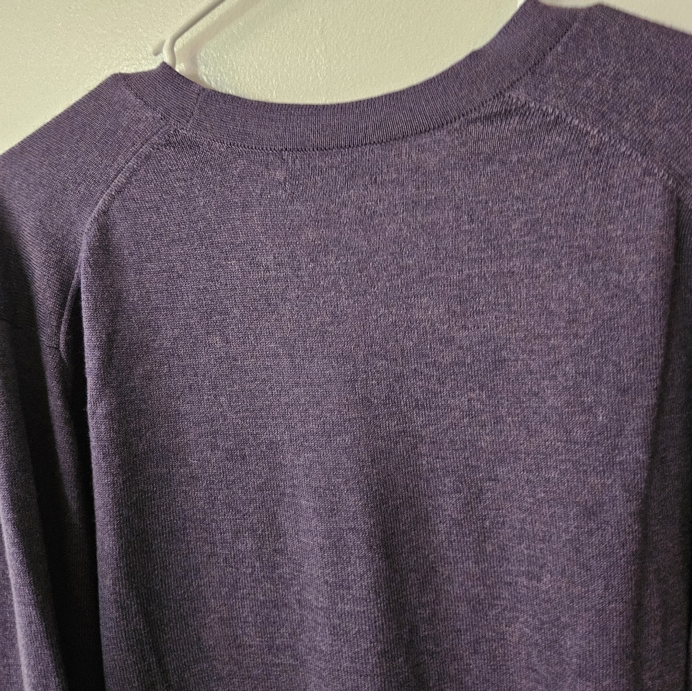 346 Brooks Brothers Purple V-Neck Cardigan Sweater - Merino Wool - Picture 4 of 5